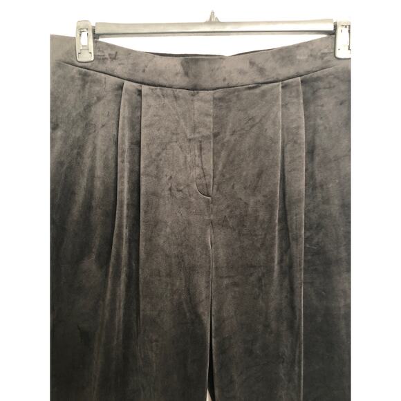 Calvin Klein Pull-On Pant Women's Large Velvet Pleated Front  Black NEW - Picture 2 of 7